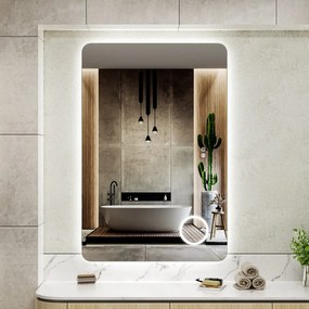 Erga Myra, LED zrkadlo 120x80 cm s kozmetickým zrkadlom 3x zväčšenie, 4598 lm, 3 farby svetla, zadné osvetlenie, ERG-V01-MYRA-1280-00