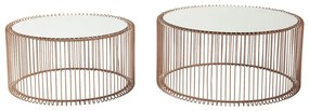 Sada 2 konferenčných stolíkov v dekore medi Kare Design Wire Big