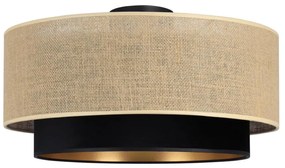 Stropné svietidlo SARTA 1xE27/60W/230V pr. 45 cm čierna/juta