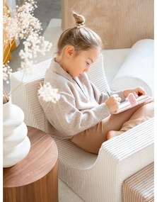 Krémovobiele menčestrové penové ihrisko 75x49x37 cm Rainbow Montessori – Wigiwama