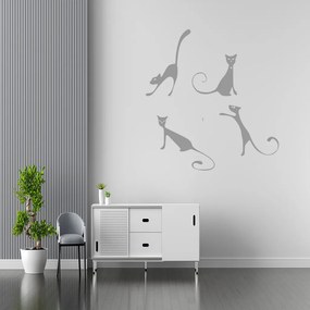 Veselá Stena Samolepka Nespútané mačičky Farba: šedá, Veľkosť: 80 x 85 cm
