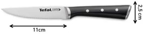 Tefal - SADA 4 ks nerezových steakových nožov ICE FORCE 11 cm chróm/čierna