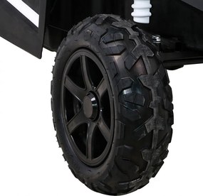 Ramiz Detská bugina ATV Strong Racing pre 2 deti biela + bezkefkový motor + nafukovacie kolesá + zvuky + LED
