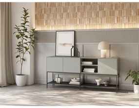 Komoda Houseland Amira 180 cm sivo-zelená