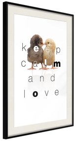 Artgeist Plagát - Keep Calm and Love [Poster] Veľkosť: 30x45, Verzia: Čierny rám s passe-partout