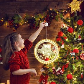 LED svetelná ozdoba na okno JINGLE BELLS II kruhová biela