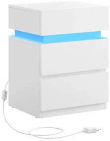 Nočný stolík SMARTIE s podsvietením, biely