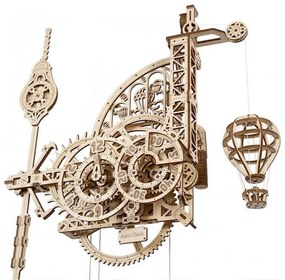 Ugears - 3D drevenené mechanické puzzle Nástenné hodiny Aero