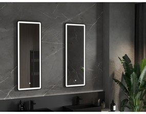 Mexen Coro, LED kúpeľňové zrkadlo s podsvietením a čiernym rámom 45x120 cm, 6000K, ochrana proti zahmlievaniu, 9817-045-120-611-70