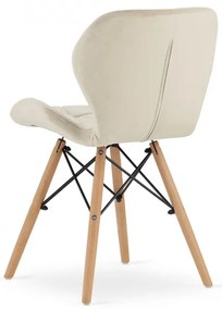 Jedálenská stolička LAGO béžová (hnedé nohy)