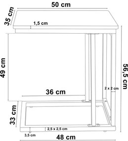 Príručný stolík MEREN starý dub