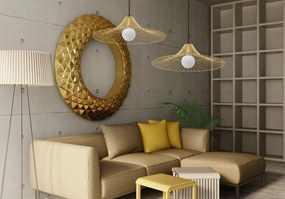 Toolight - Stropná lampa závesná plochá okrúhla 1xE27 APP499-1CP, zlatá, OSW-00612
