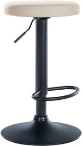 Barová stolička Ponte - koženka, čierny rám - Krémová