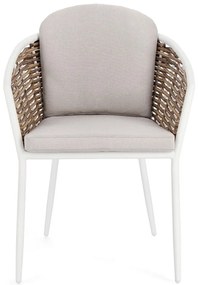 Biela kovová záhradná stolička Maribela – Bizzotto