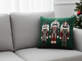 Vianočná obliečka na vankúš NUTCRACKER 45x45 cm, zelená