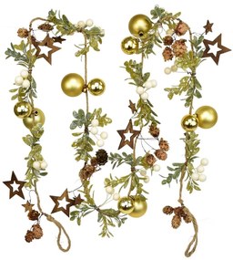 Vianočná girlanda Nature zlatá, 150 cm