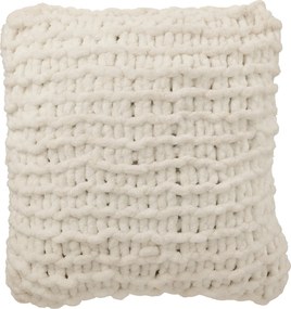 Biely pletený vankúš s veľkými okami – 50*50*15 cm