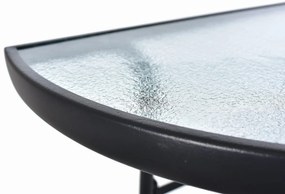Záhradný stolík MODERN polkruhový 60 cm čierny