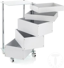 Biely pojazdný vozík s 5 zásuvkami Tomasucci Bobo