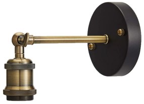 Toolight - nástenná kovová lampa E27 60W Loft APP618-1W, retro zlatá-čierna, OSW-03797