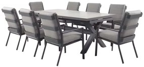 Hliníkový jedálenský nábytok TUSCANY LUKA s rozkladacím stolom 207/267cm