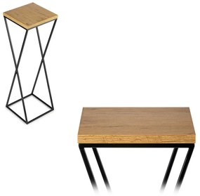 STOJAN NA KVETINÁČ LOFT6 70X24X24 CM ČIERNA/HNEDÁ