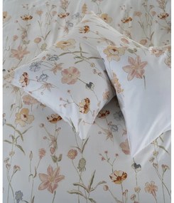 Biele obliečky na dvojlôžko/predĺžené z bavlneného saténu 240x220 cm Ivory Garden Floral – Mila Home Luxury