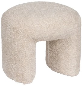 Béžový taburet z textílie buklé Suave – Ixia