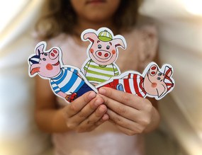 MARIONETINO – O troch prasiatkach – bábky 6 ks