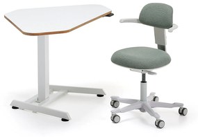 Zostava nábytku NOVUS + NEWBURY, 1 biely nastaviteľný stôl, 1 kancelárska stolička