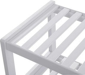 Bambusový stojan na topánky, botník 3-úrovňový, biely