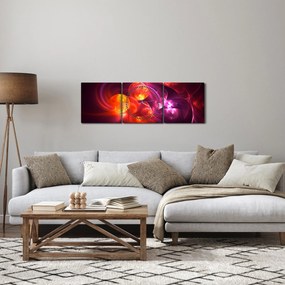 Obraz modernej abstrakcie (s hodinami) (90x30 cm)