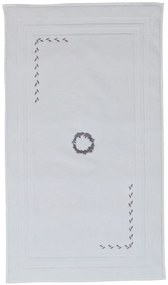 Soft Cotton Kúpeľňová predložka SEHZADE 50x90 cm Biela / strieborná výšivka