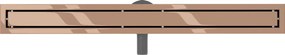 Mexen Flat 360°, lineárny podlahový žľab M13 90 cm, ružové zlato, 1610090-40