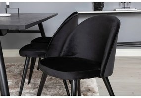Venture Home Jedálenské stoličky 2 ks Velvet zamat čierne 444714