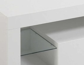 TV stolík Goal 153 cm, biely, s osvetlením