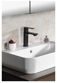 Matne čierna stojančeková umývadlová batéria Pax – Sapho