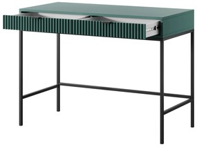 Toaletní stolek Nova 104 cm zelený/černé úchytky a černý rám