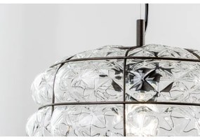 SIRU - Luster na lanku TERRA 1xE27/60W/230V čierna/číra benátske sklo