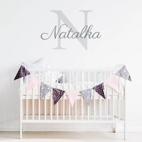 lovel.sk Nálepka na stenu Meno + iniciálka - D067