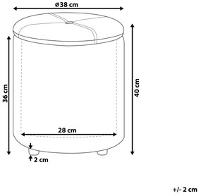 Puf s úložným priestorom ⌀ 38 cm čierny MARYLAND Beliani