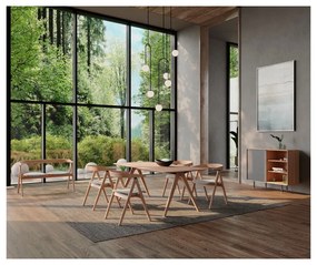 Čierna/hnedá jedálenská stolička z dubového dreva Ava – Gazzda