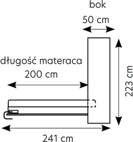 Vertikálny rozkladací stôl Genius 120x200 s písacím stolom - congo / kasmír