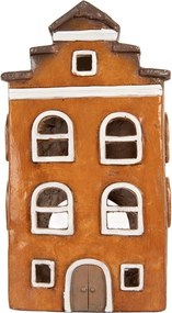 Tehlový domček svietnik na čajovú sviečku Homely - 20*15*34 cm