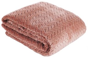 Kvalitná ružová deka s geometrickým vzorom
