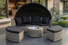 Modulárna záhradná posteľ Oasis sivý umelý ratan