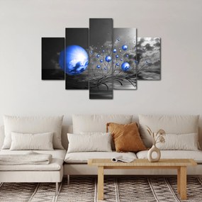 Obraz tmavo modrých gulí (150x105 cm)