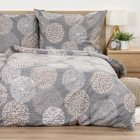 4Home Bavlnené obliečky Grey Petals, 220 x 200 cm, 2 ks 70 x 90 cm