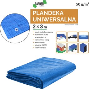 PLACHTA 2 x 3 M (+/- 5 %) 50 G/M² 3 % UV MODRÁ *4072