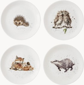Dezertné taniere z jemného kostného porcelánu Wrendale Designs, 4 ks